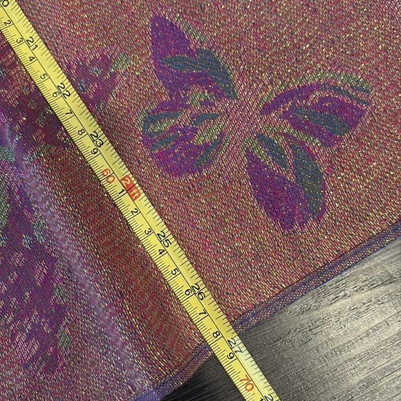 Pashmina large reversible butterfly pink-purple sparkly fringe wrap shawl scarf - Picture 6 of 10